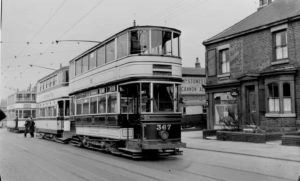 Sheffield Trams outside Sheffield Utd.