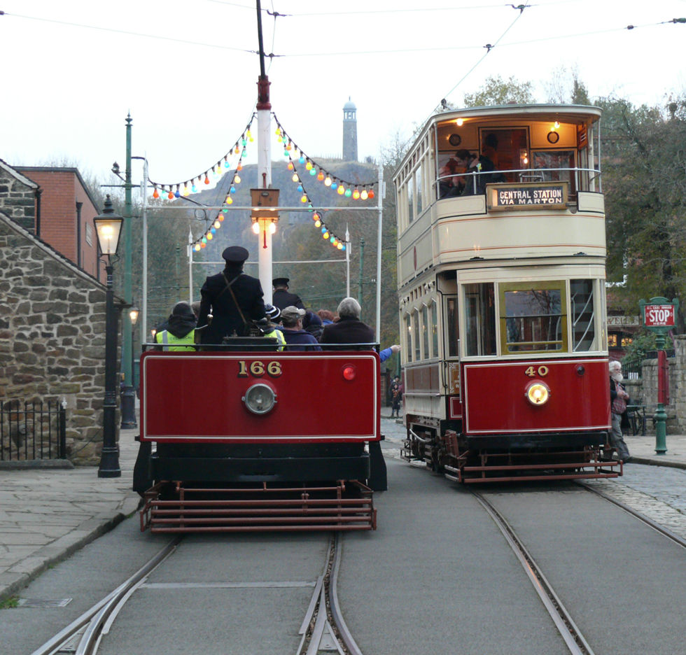 Blackpool 166 and 40 at twilight 