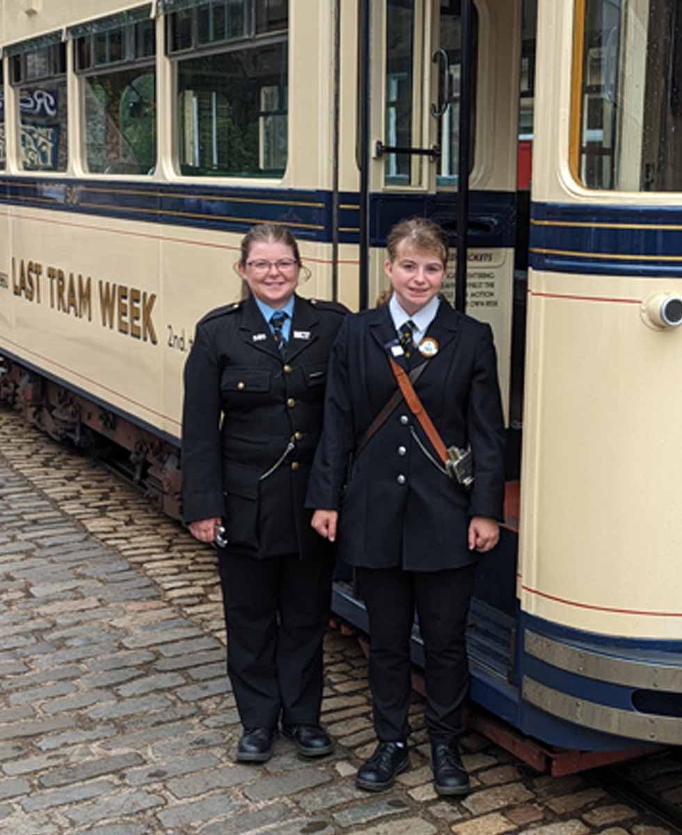 Volunteer tram crew, Sarah and Rebecca 